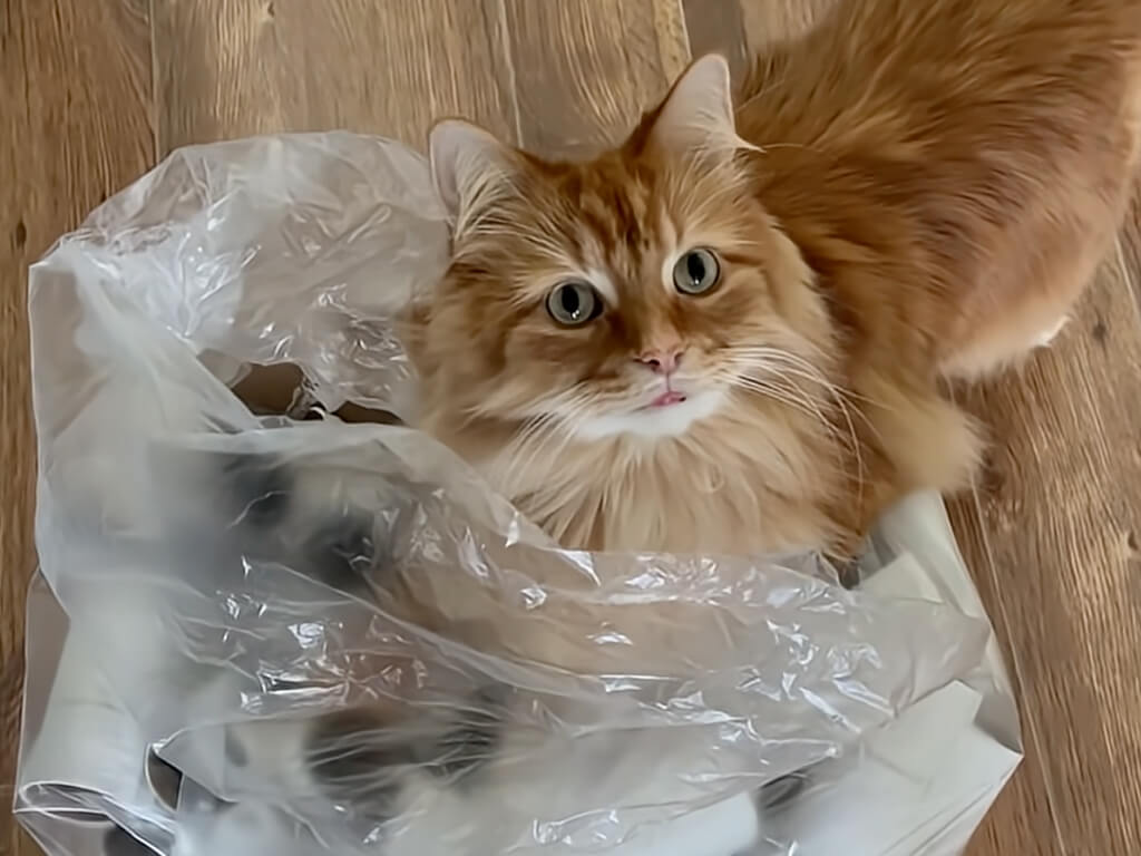 大好きなトイレットペーパーの芯がいっぱい! 迷わずダイブして大はしゃぎする猫さん